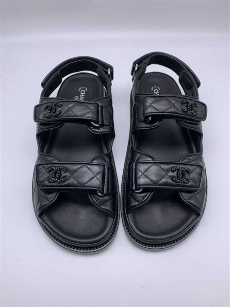 chanel dad sandals black.